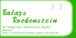 balazs rockenstein business card